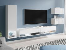 Tv-meubel set AMOS 5 deuren wit/hoogglans wit