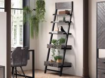 Boekenkast IMPERIO laddervorm 5 legplanken asgrijs 