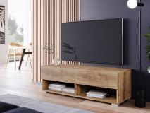 TV-meubel ACAPULCO 1 klapdeur 100 cm kastanjebruin met led