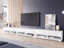 TV-meubel ACAPULCO 3 klapdeur 300 cm wit/hoogglans wit met led