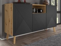 Dressoir LUFFY 3 deuren artisan eik/zwart