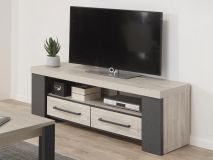 Tv-meubel HERA 2 lades strandeik/rotsgrijs 