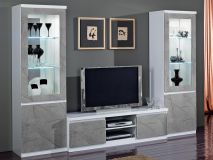 Tv-meubel set ROMEO marber/wit met verlichting