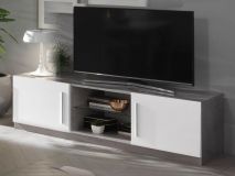 Tv-meubel GRENADE 2 deuren hoogglans marmer/hoogglans wit