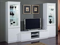 Tv-meubel set REBECCA hoogglans wit met  verlichting