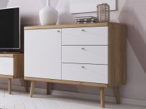 Dressoir PROMI 1 deur 3 lades eik riviera/wit 