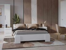 Tweepersoonsbed INDIRA 180x200 cm wit/glanzend wit