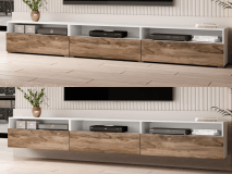 Tv-meubel BABEL II 3 deuren 3 wit/walnoot