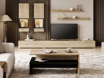 Tv-meubel set BABEL 5 deuren sanremo met led met salontafel