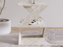 Bijzettafel ALBION 30 cm travertijn