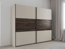 Kledingkast SAJORIS 2 schuifdeuren 261 cm kasjmier/atlantische eik