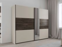 Kledingkast SAJORIS 2 schuifdeuren 261 cm kasjmier/atlantische eik