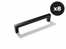 Set van 8 handgrepen WASHING zwart