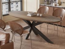 Ovale eettafel TOMYRA 100x220 cm donker mangolia