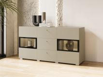 Commode BABEL 2 deuren en 3 lades kasjmier