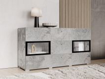 Commode BABEL 2 deuren en 3 lades beton met verlichting