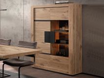 Vitrinekast SARINO 2 deuren canyon eik