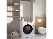 Kast voor wasmachine LAURA 2 deuren mat wit