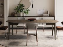 Verlengbare eettafel PLOTY 120>240 cm donkere eik