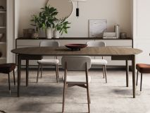 Verlengbare eettafel PLOTY 90>210 cm donkere eik