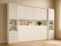 Brugkast RIGA 160 cm wit met achtergrond plank