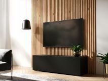 Tv-meubel KINGSTON 1 klapdeur 105 cm mat zwart