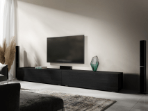 Tv-meubel KINGSTON 2 klapdeuren 245 cm zwarte eik