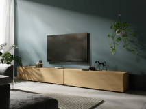 Tv-meubel KINGSTON 2 klapdeuren 245 cm eik