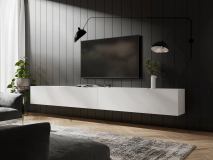 Tv-meubel KINGSTON 2 klapdeuren 245 cm mat wit