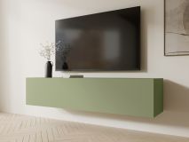 Tv-meubel KINGSTON 1 klapdeur 140 cm mat avocado