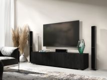 Tv-meubel KINGSTON 1 klapdeur 140 cm zwart eik