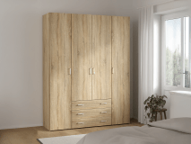 Kast SPACIO 4 deuren 3 lades eik