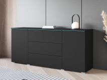 Dressoir VITTORIO 2 deuren 3 lades grafiet 