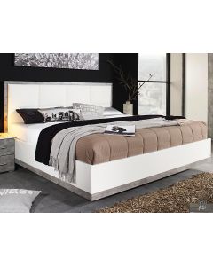 Bed SIEG 160x200 cm alpine wit/steengrijs 