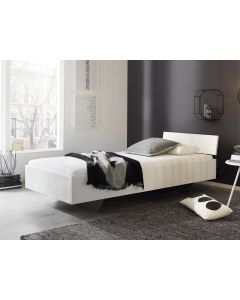 Bed IXANA 90x200 cm hoogglans wit met hoofdeinde 