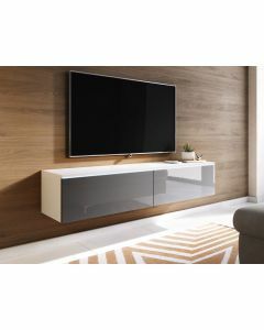 TV-meubel DUBAI 2 klapdeuren 140 cm wit/hoogglans grijs zonder verlichting