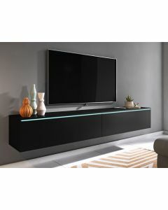 TV-meubel DUBAI 2 klapdeuren 180 cm zwart met verlichting
