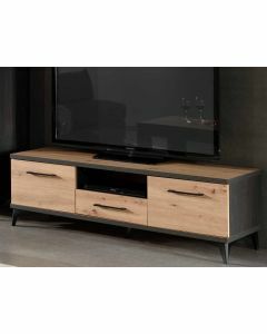 TV-meubel LODU 2 deuren en 1 lade carbon/marine hout 