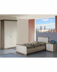 Complete slaapkamer IVANA I 90x200 cm truffel/porselein