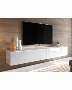 TV-meubel DUBAI 2 klapdeuren 180 cm beton/hoogglans wit zonder verlichting