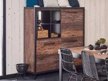 Barkast KUTINA 3 deuren donker scheepshout 