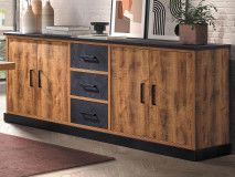Dressoir OBI 4 deuren 3 lades tropix hout 