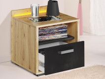 Nachtkastje BIC 1 lade artisan eik/zijde grijs 