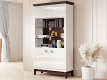 Vitrinekast TIROSA 2 deuren hoogglans wit