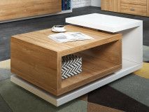 salontafel BOTSWANA rechthoekig 120 cm wit/grandson eikenhout