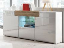 Dressoir TORERO 3 deuren 1 lade sanremo/hoogglans wit