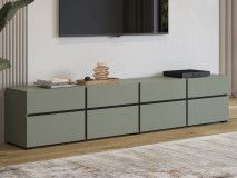 Tv-meubel CROSSAIR 4 klapdeuren 4 lades groen