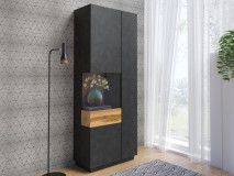 Vitrine SILAC 2 deuren (links) matera/wotan eik