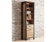 Kolomkast ATIK 1 deur 1 lade mat zwart/taurus eik met led