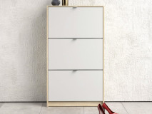 Schoenenkast SHANA 3 deuren wit/eik 
